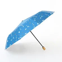 10 зонтик для защиты от ветра солнечного света и Зонт от дождя двойного назначения три складной зонтик с УФ-защитой для мужчин и женщин студентов