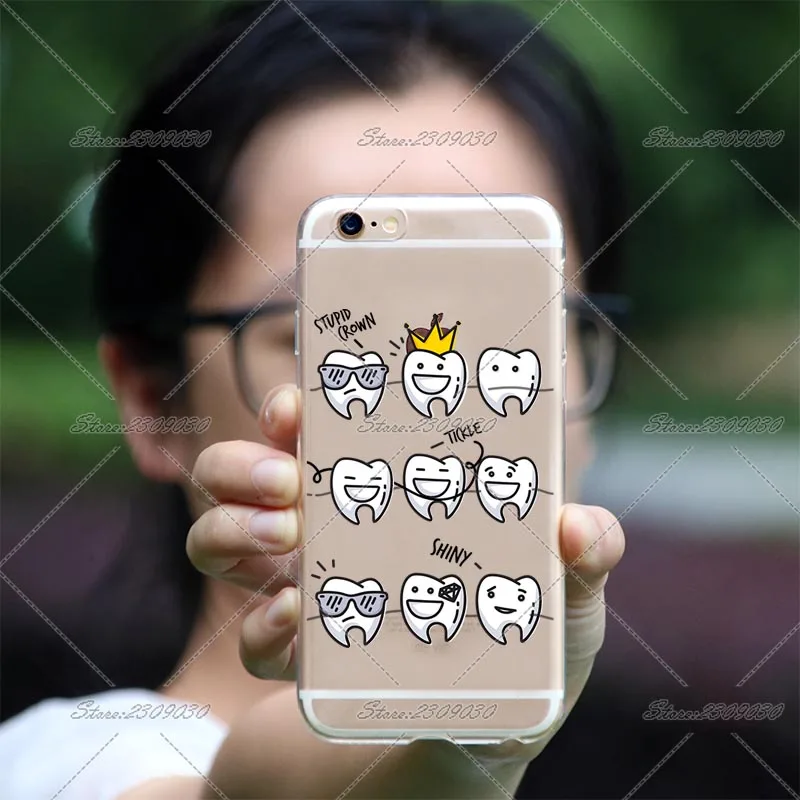 cute cartoon dentist dental crowned tooth phone case for iphone x 6s cute cartoon dentist dental crowned tooth phone case for iphone x 6s 6 plus 6s plus 5 5s se 7 8 plus transparent tpu cell cover in half wrapped case from