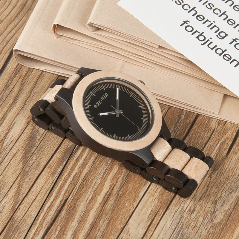 Luxury Men Wood Band Wrist Watches Japan Move' 2035 Quartz Watch Men's Top Gifts relogio masculino (39)