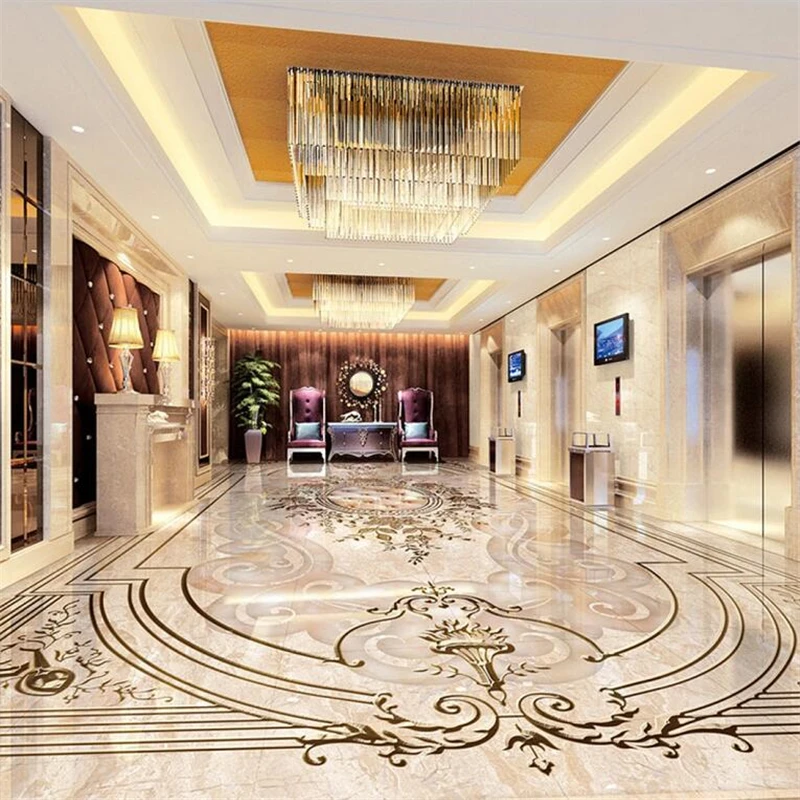 Beibehang suelo 3d de gama alta de estilo europeo jade alivio 3D salón dormitorio compras pisos azulejos papel de parede