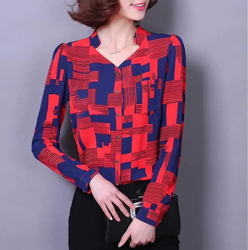 OL Office font b Women b font Long Sleeve font b Shirt b font Plaid Print