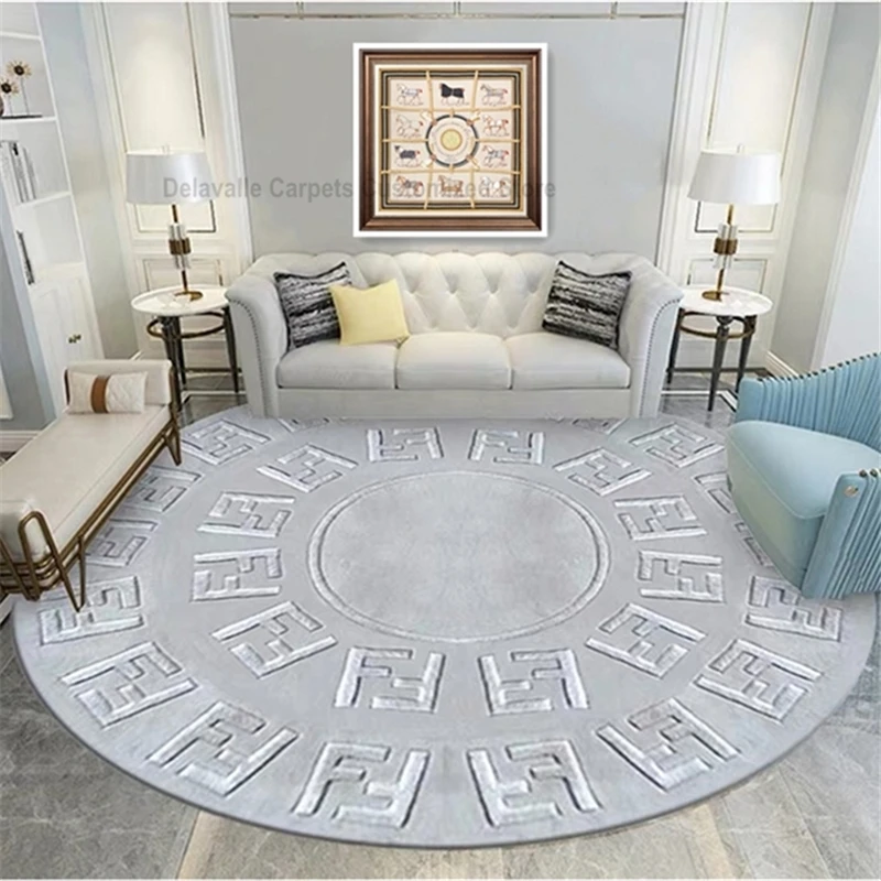 

Round high and low needle New Zealand wool + silk brand FF carpet, custom size / color