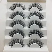 1 коробка 5 пар Роскошные 3D накладные ресницы пушистая полоса ресницы длинные Think натуральные вечерние макияж для глаз 2M0108