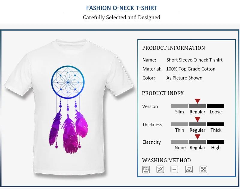 Geo Neon Dreamcatcher Crewneck Top T-shirts Summer/Fall Casual Tops & Tees Short Sleeve Coupons Cotton Fabric Tee-Shirt Adult Geo Neon Dreamcatcher