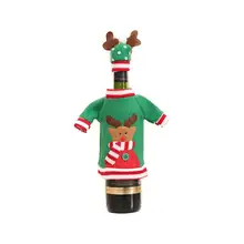 LUOEM Рождество год вина украшения милые Лось шаблон крышку бутылки вина свитер с Hat Главная вечерние украшения стола