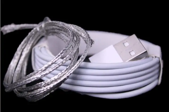 50 шт./лот 8Pin USB Высокое качество кабель для iPhone 8X7 6 6 S плюс XR XS Max зарядки Кабели белая верёвка с зеленый Lable посылка