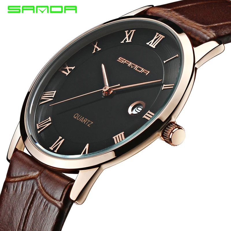 7mm Super Slim Fashion SANDA Mens Watches top brand luxury fashion
