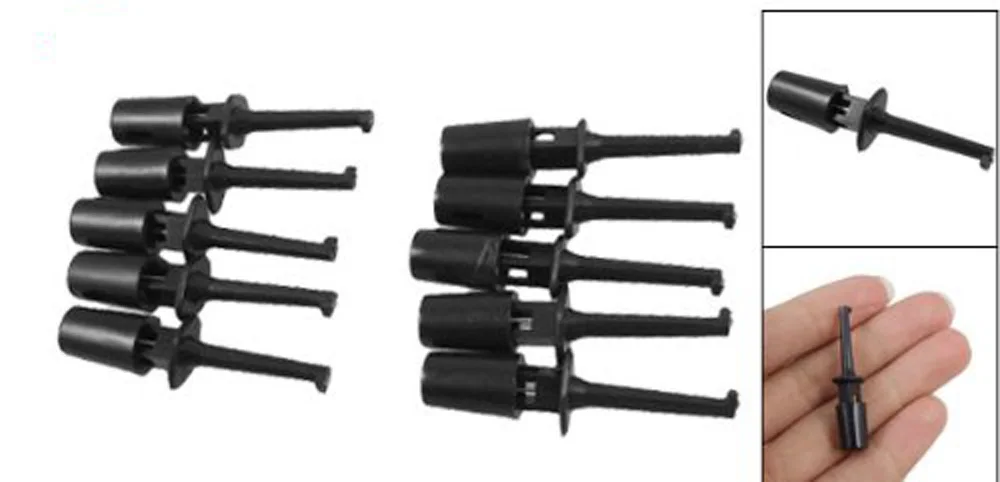 

Best Selling Black Electrical Probe Testing Lead Wire Hook Kit 10 pcs
