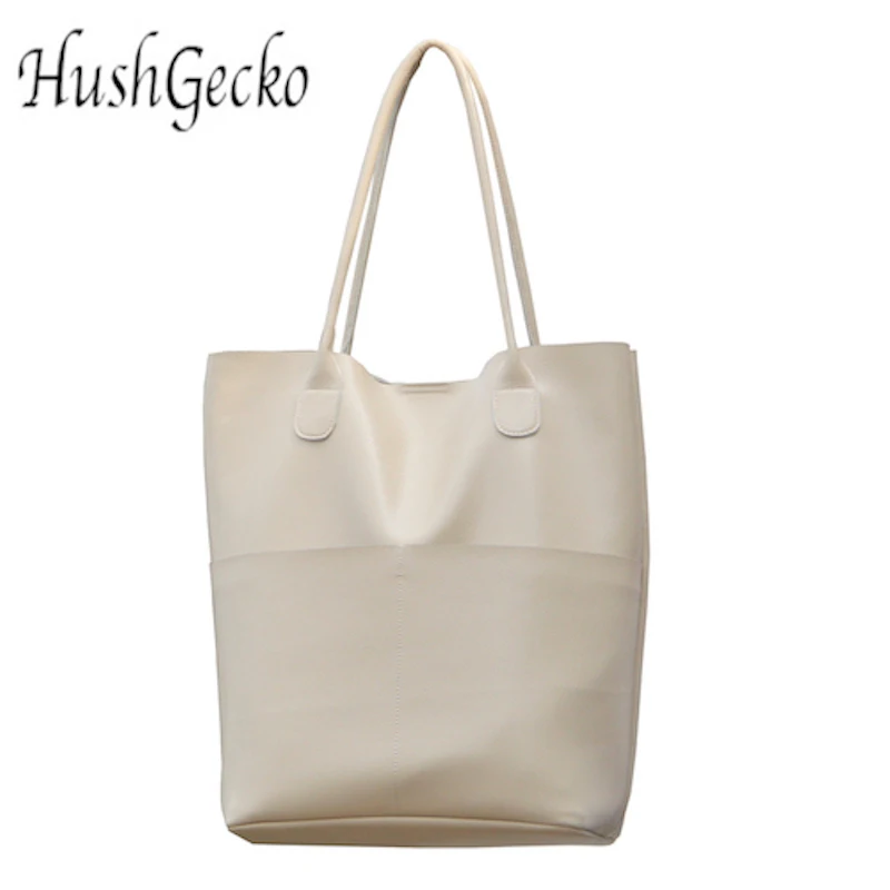 

Genuine Leather Women's Shoulder Bag Large Casual Soft Real Leather Skin Tote Vintage Snap Basket Carry Bag