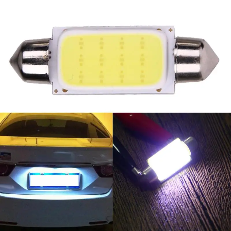 

2pcs 41mm COB LED 12V Car Reading Bulb Map Light Super Bright License SMD Canbus Error Free Auto Interior Doom Lamp Car Styling