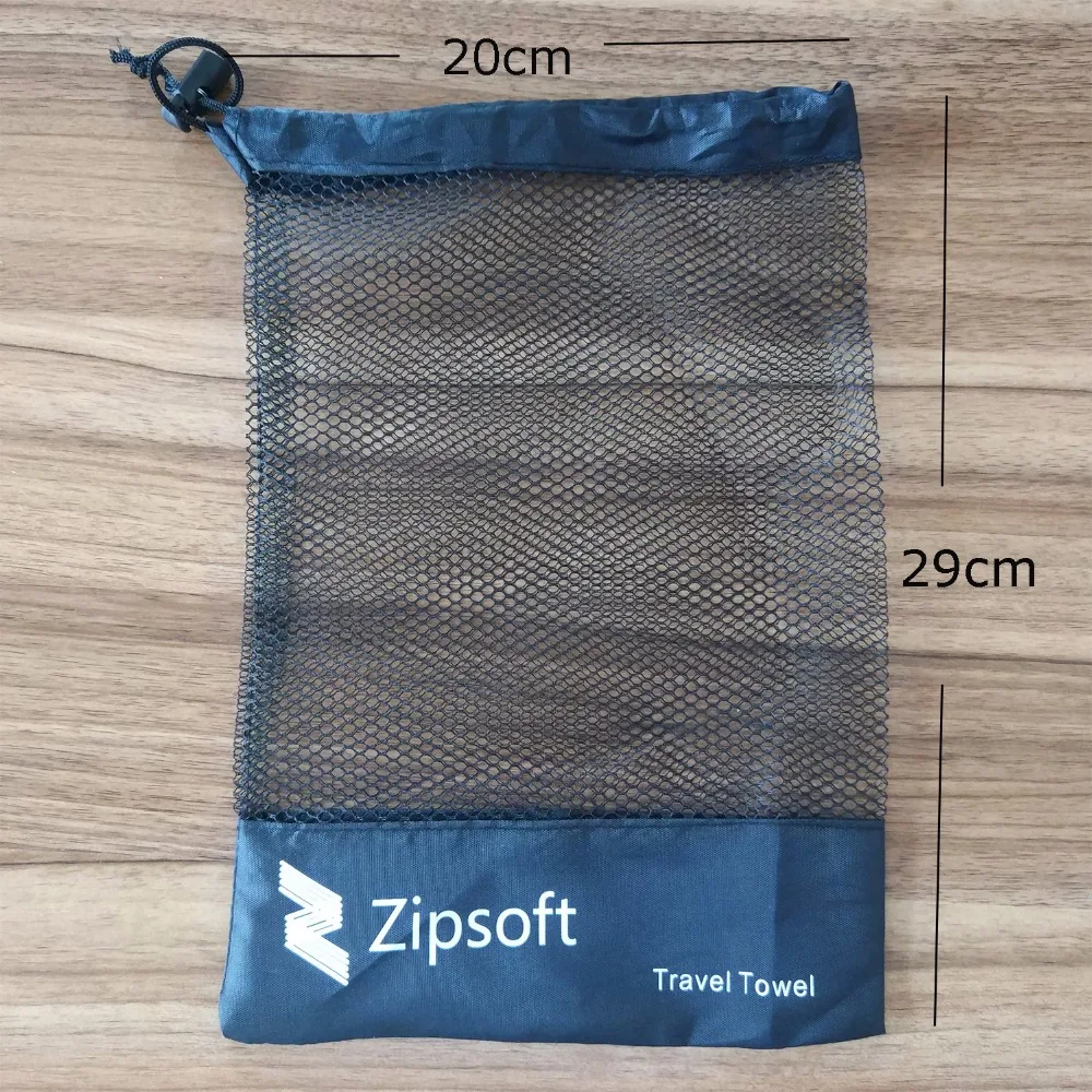 Маленькая спортивная сумка Zipsoft 26*17 см, синяя Сетчатая Сумка, черное мягкое пляжное полотенце, сумка для спортзала, женская сумка для путешествий, кемпинга, бассейна