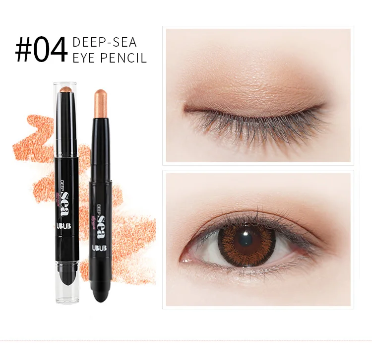 UBUB Double Head Eyeshadow Pencil Shimmer Luminous Earth Color Long Lasting Glitter Eye Shadow Palette Eyeshadows Korean Makeup (7)