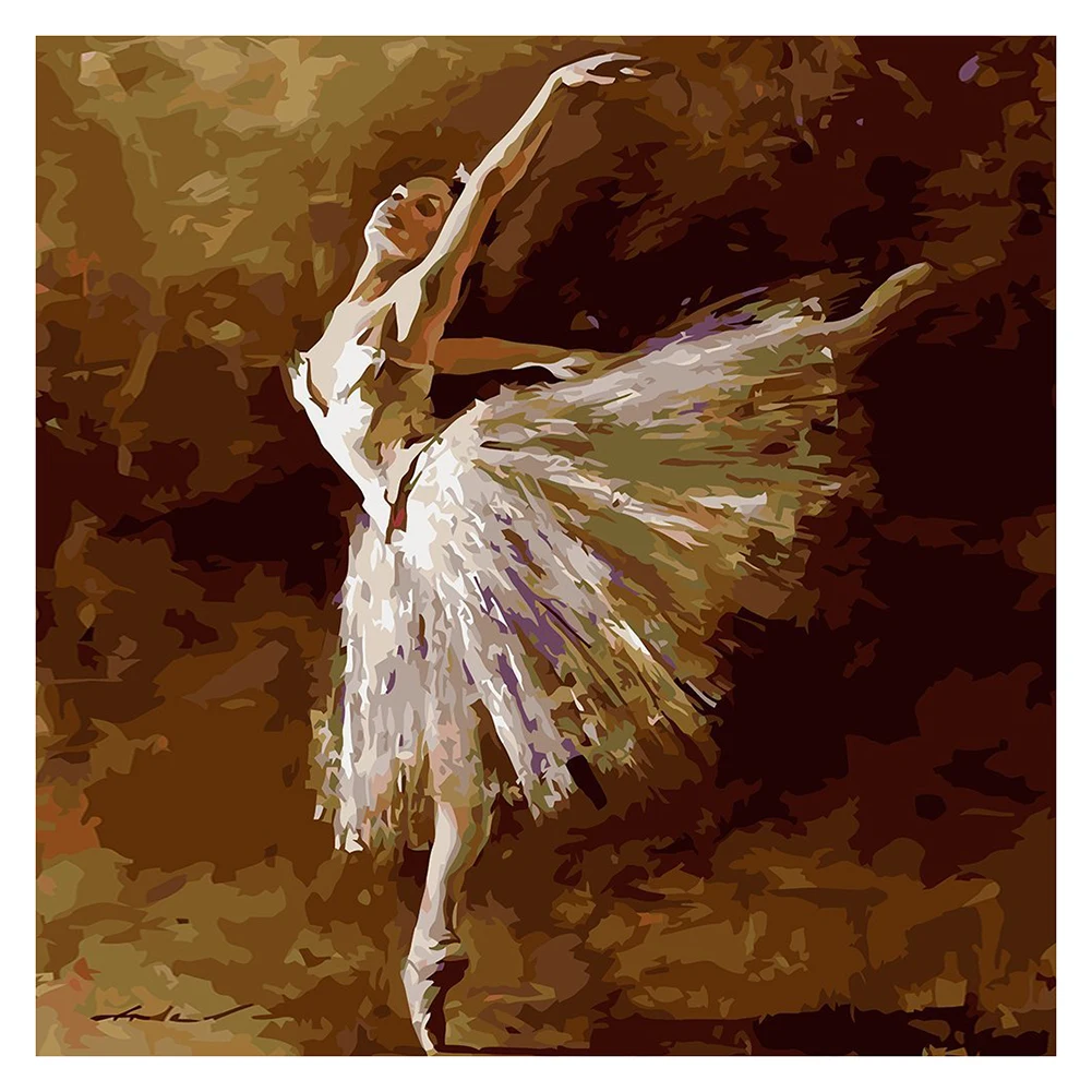 DIY масляная краска ing краска по номеру Комплект изображение рисунок на холсте вручную раскраска искусство ремесла и шитье балет девушка