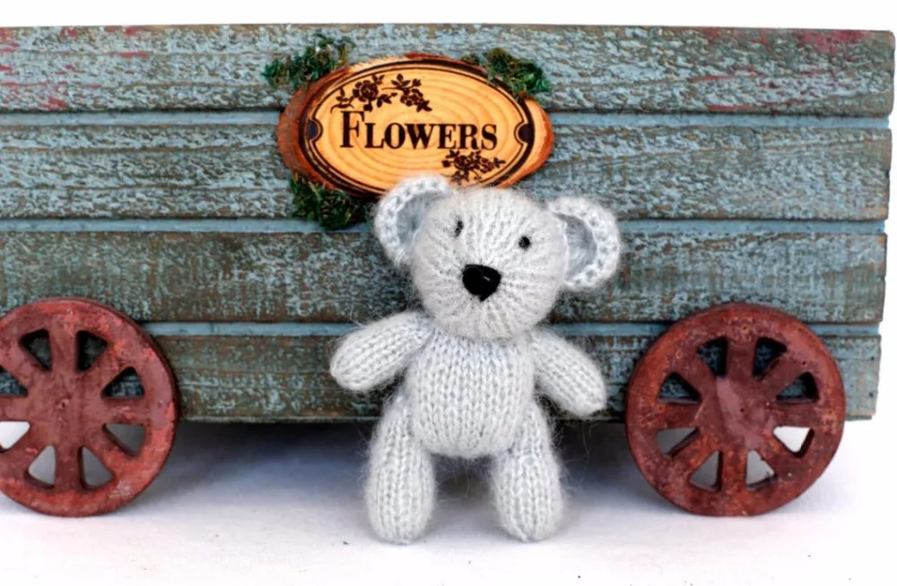 Merion шерсть плюшевый мишка игрушка вязаный Медведь кукла для фотографии реквизит Новорожденные игрушечные животные