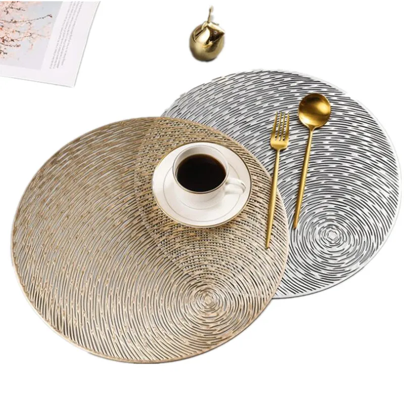 

Round Placemat Hollow PVC Mat Pad Dining Table Mat Plate Mat Coffee Coasters 1pc