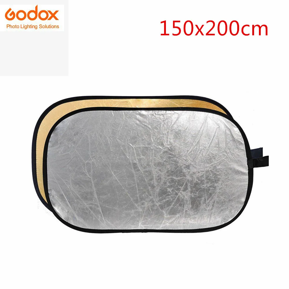 

Godox 2-in-1 collapsible 150x200cm Lighting Diffuser Rectangle Reflector Disc Gold Silver include Bag Photography Accessory