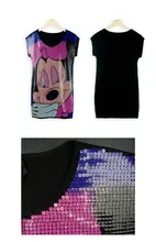 Summer Dress Women 2017 New Style Plus Size 3XL 4XL Large Casual Sleeveless Girls Sequin Dress Mini Vestidos Black Red LS001