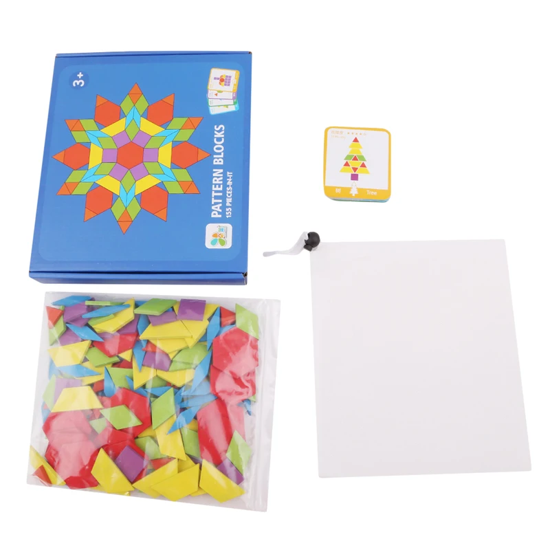 Шт. 155 шт. креативные головоломки Развивающие игрушки для головоломка для детей Обучающие Детские Развивающие деревянные геометрические