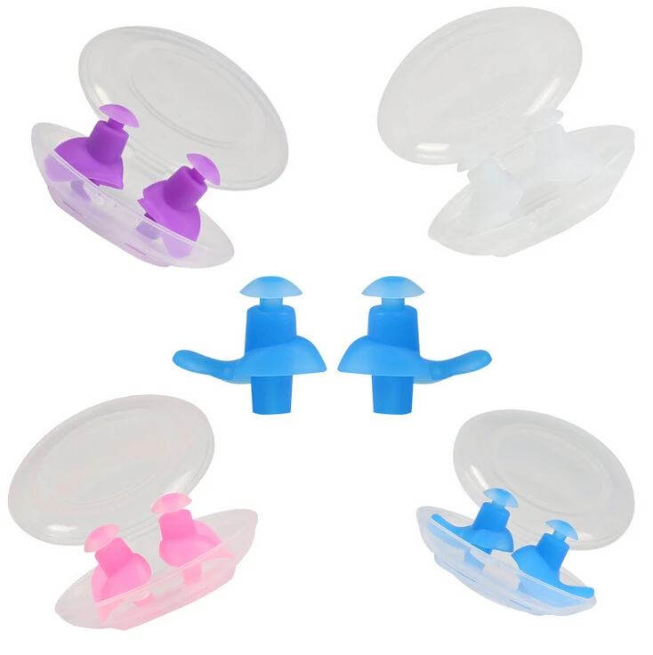 1 Pair Soft Waterproof Ear Plugs Silicone Dust-Proof Earplugs Diving Water Sports Snorkels Swimming Accessories