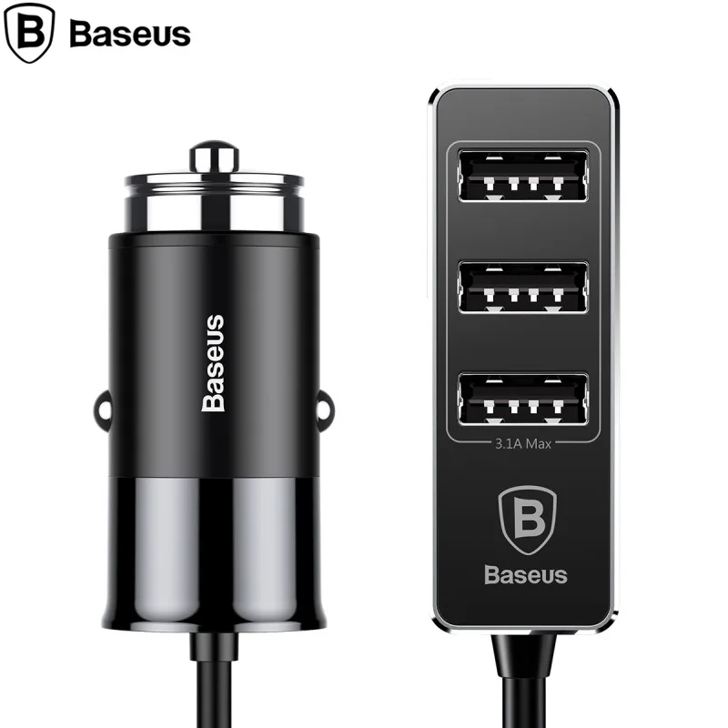 BASEUS Universal Fast Car USB Charger Hub, 1.5m 4 Ports Car Extended