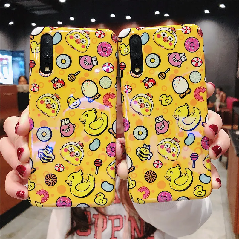 

LANCHE Blu-ray Soft Silicone Phone Case For Huawei P20 Lite P30 Pro Honor 10 Mate 20 Pro Nova 3 3i 4 Duck Cartoon Phone Cover