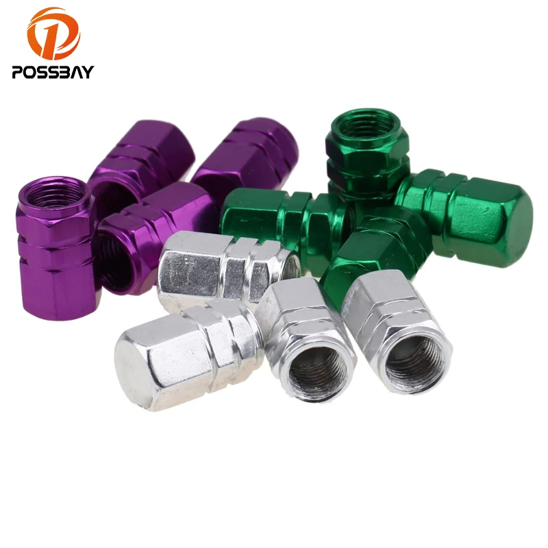 

POSSBAY 7Colors 4Pcs Universal Wheel Tire Valve Caps Car Tyre Caps Wheel Valve Caps Car Styling