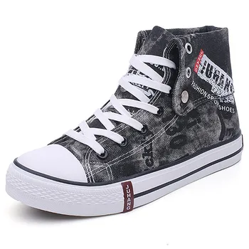 

Hot Selling Women Men Running Shoes High Top Sport Casual Denim Canvas Shoes Sneakers Breathable Lace Up Trainers Zapatos Mujer