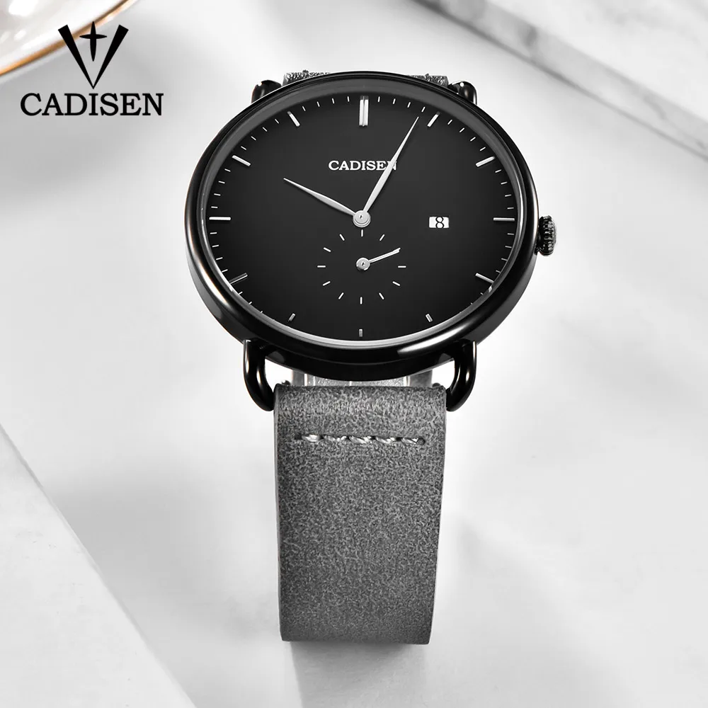 

Men Watch Top Brand Luxury CADISEN Fashion Casual Sport Waterproof Quartz Watch Genuine Leather Watchband Relogio Masculino 2019