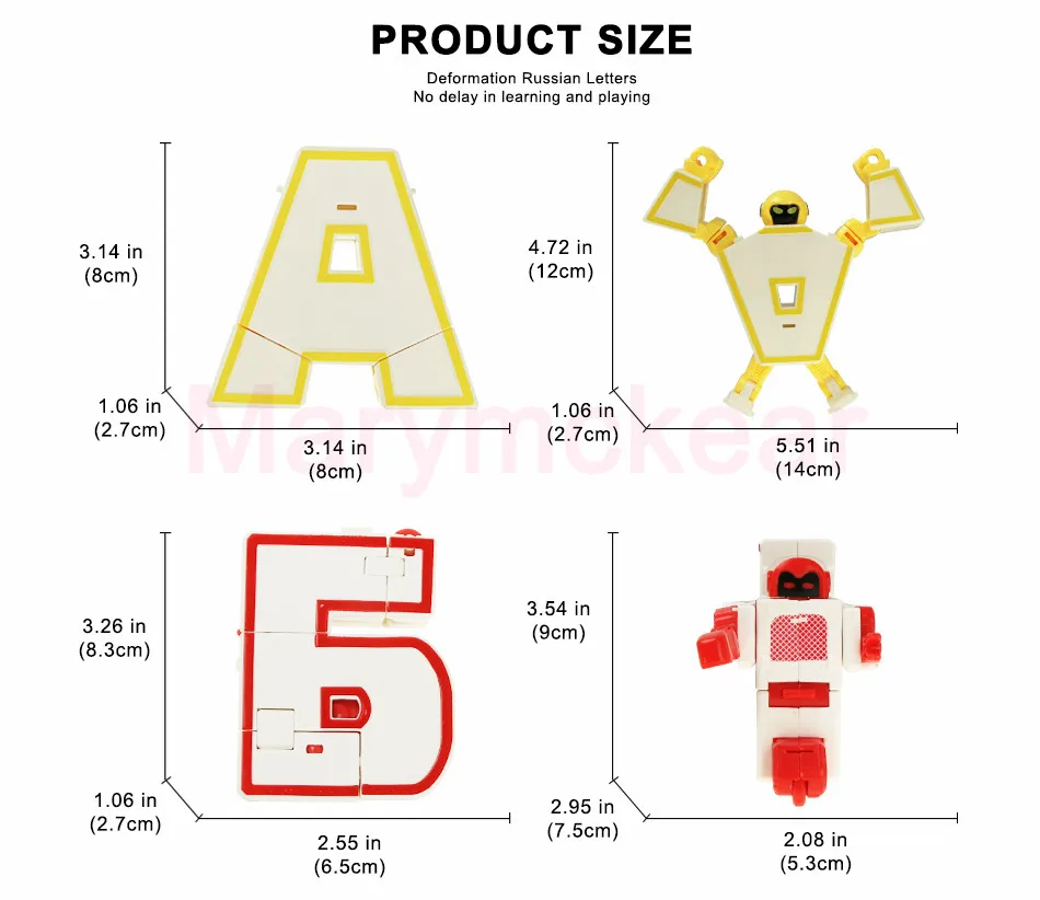 6 шт./партия русский деформированный Алфавит робот головоломка игрушки детские творческие развивающие фигурки модель игрушки подарок