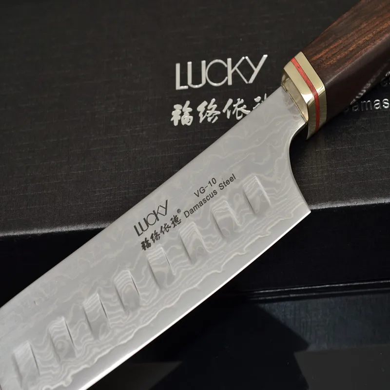 7 дюймовый кухонный нож Santoku японский VG10 Дамасская сталь рыба мясо Фрукты овощной