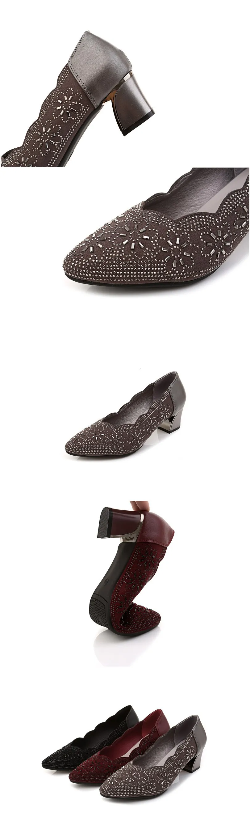 GKTINOO; коллекция года; летние женские туфли на высоком каблуке; стразы; женские туфли с острым носком; женские туфли-лодочки из натуральной кожи; zapatos mujer