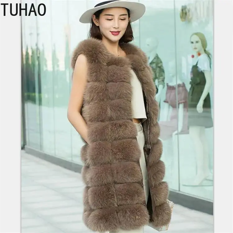 Blanc Bleu Veste Long 2018 Manteaux Manteau camel Hiver gris Chaud kaki Gilet Renard De Faux marine La Taille Fourrure Tuhao Mode 3xl Femelle Plus Femmes qw4vSIHWx