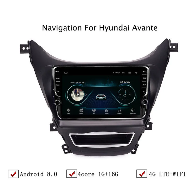 9 &quotAndroid 8 1 автомобильный gps навигатор для hyundai Elantra/Avante 2012 2014 Автомагнитола стерео