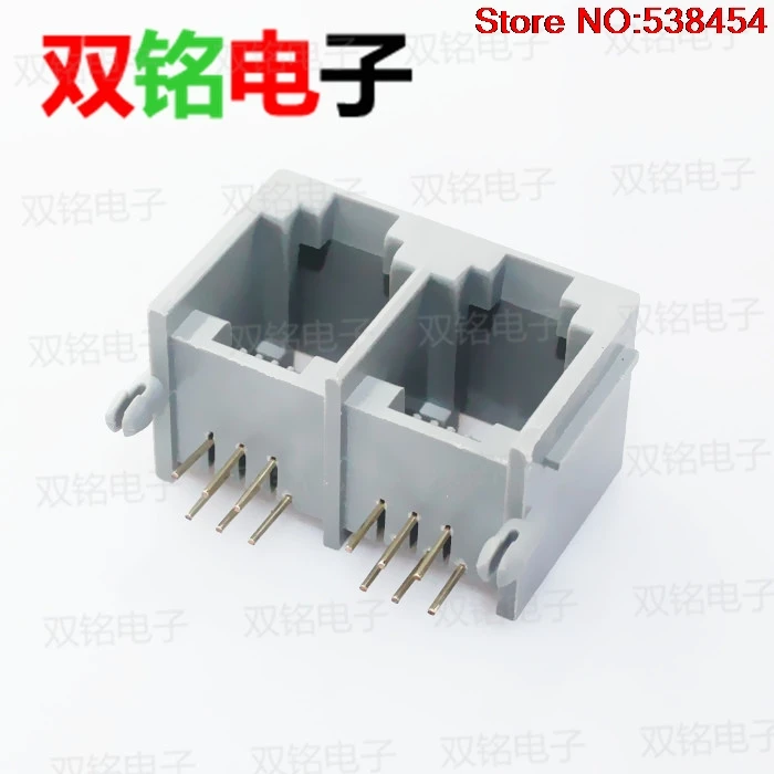 

High temperature RJ11 phone jack 6 core RJ12 crystal head 6P6C phone double body socket