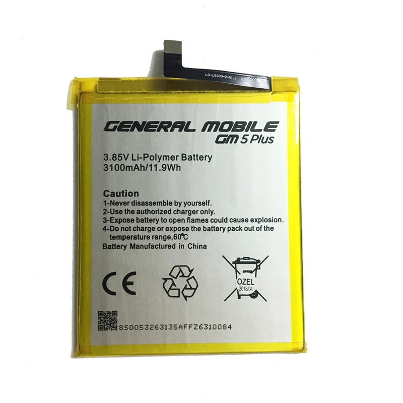 GM 5 PLUS 3100mAh Li-polymer Battery For GENERAL GM 5 PLUS Cell Mobile Phone Batteries