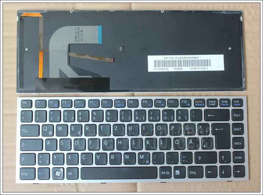 

German Laptop Keyboard for SONY vaio VPC-S118 VPC-S119 VPC-S128 VPC-S116 VPC-S125 VPC-S118 Black With backlight GR