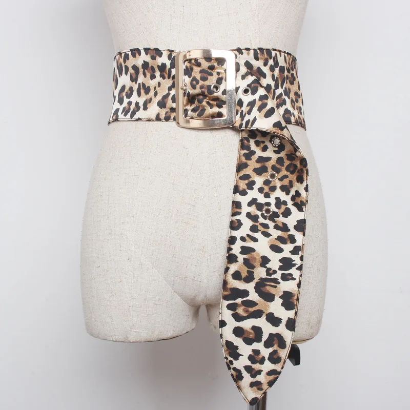 

Sexy Luxury PU Leather Leopard Belt for Women Metal Pin Buckle Black White Red Waist Belts Cummerbund Horsehair Waistband SW12