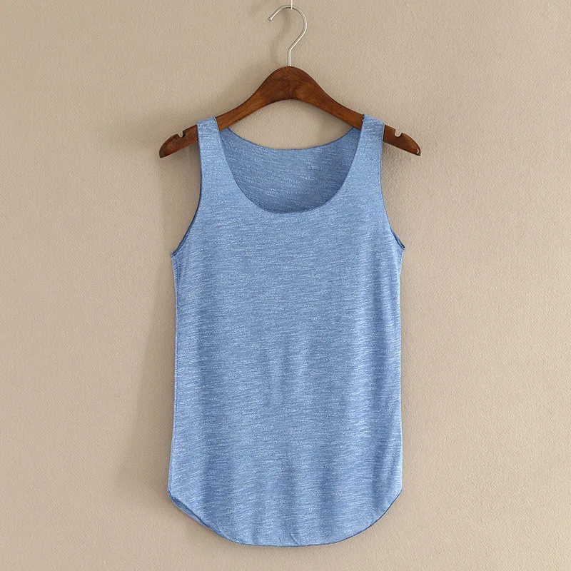 

Newly Fashion Women Summer Fitness Tank Top T-shirt Loose Cotton O-neck Slim Elastic Tops T-shirts DOD886