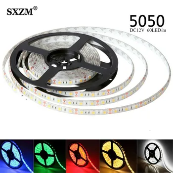 

LED Strip 5050 DC12V 60LEDs/m 5m/lot Flexible LED Light 5050 LED Strip RGB/White/Warm White/Blue/Green/Red/RGBWW Home Decoration