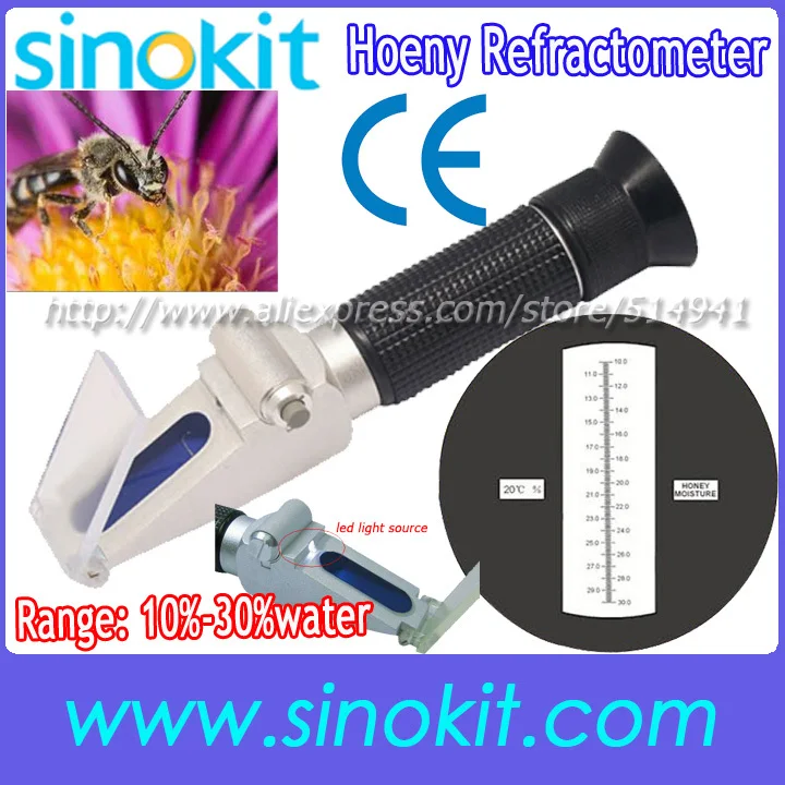 

Free Shipping LED Lighted Cheaper Honely 10%-30%water Brix Refractometer - ZGRB-30ATC