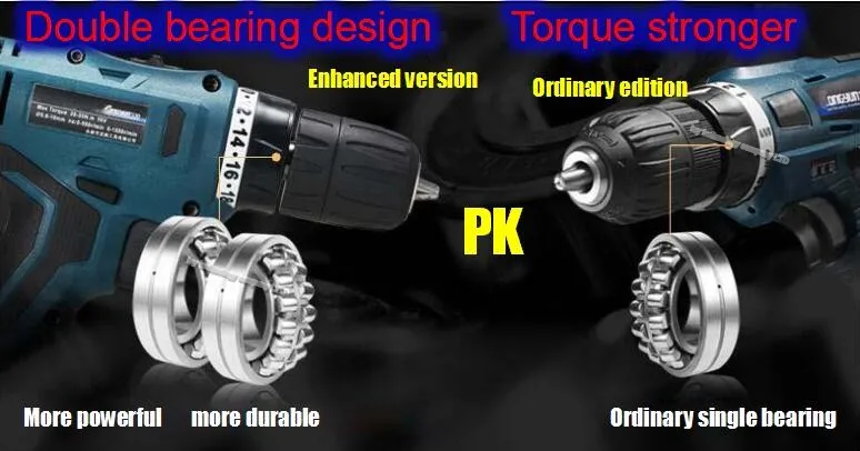16,8 в аккумуляторная отвертка, перезаряжаемый электроинструмент, двойная скорость, водонепроницаемая электрическая дрель, электрический молоток