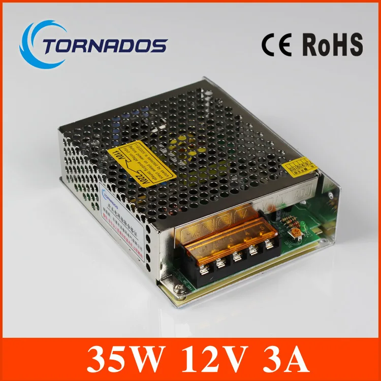 

free shipping 35w S-35-12 good quality 220v AC to 12v DC compact switching power supply for LED Strip light CE certificate