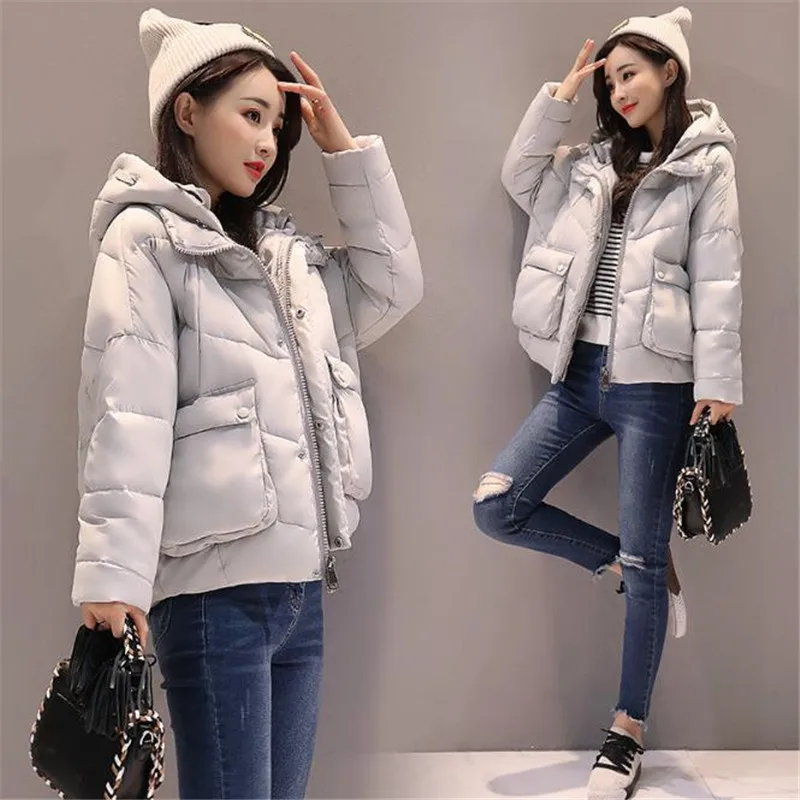2018 High Quality Women Winter Jacket Fashion Girls Hooded Bread Parkas Female Casual Oversized Warm Wadded Coat Outwear