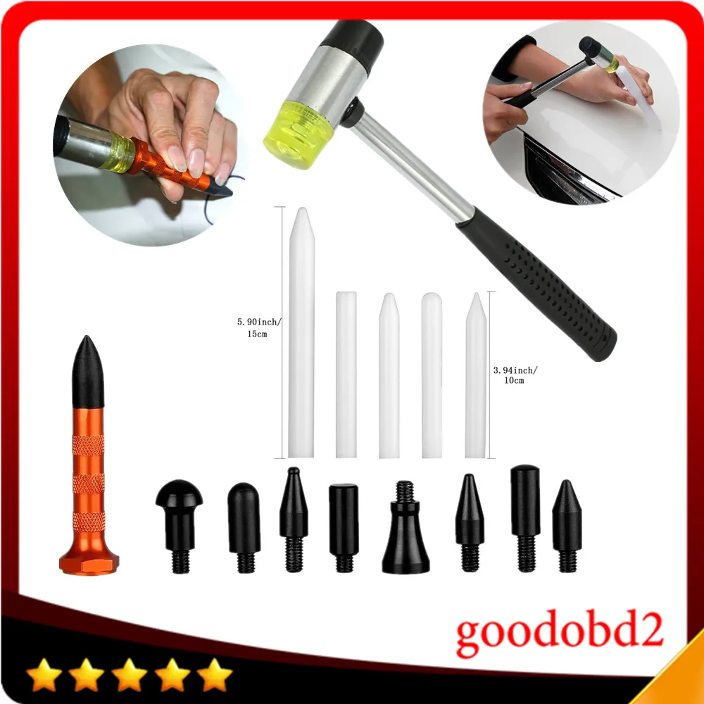 Ferramenta de Remoção de Dente + Borracha Cabeça para Baixo para o Corpo Martelo com 5 Caneta + 9 Dent Derrubar Ferramenta Kits Pcs Tap Baixo Auto Removedor Pdr