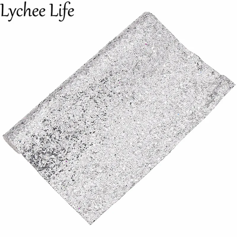 Lychee Life блестящая кожаная ткань, цветная искусственная ткань с блестками, ручная работа, современная домашняя одежда, текстиль, швейная ткань, аксессуары