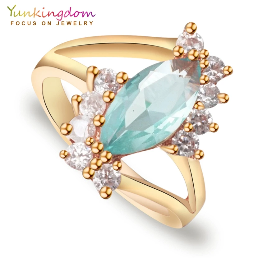 Свадебные кольца Yunkingdom с фианитом для женщин модные кристаллами оптовая продажа
