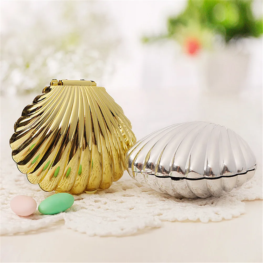 

New Year Small Gift Package Shell Boxes Wedding Party Supplies Creative Shell Shape Candy Box Wedding Christmas 1pcs/lot