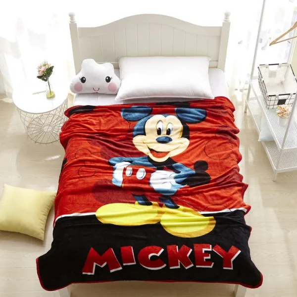 Мягкое фланелевое одеяло для девочек с изображением Диснея, розового цвета, Минни, Микки Мауса, детский диван на кровать, 150X200 см, детский подарок - Цвет: red mickey mouse