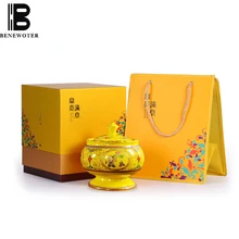Китайские дворцовые стильные керамические контейнеры для чая Puer Longjing Kung Fu Подарочная коробка чайный, кофейный набор банки для хранения в форме тыквы канистра многофункциональная банка для хранения