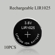 Sorvess 10 шт 3,6 V LIR1025 Lithiium lir ионный Перезаряжаемые Батарея 8 mAH литий-ионный Кнопка заменить для CR1025 CR 1025